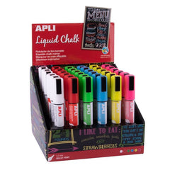 Expositor 36 Rotuladores Tiza Liquida Colores Surtidos | Apli | Pack 1 Unidades