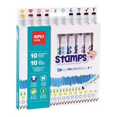Rotulador Doble Punta Normal+Sello Colors & Stamp Caja 10 U | Apli | Pack 1 Unidades