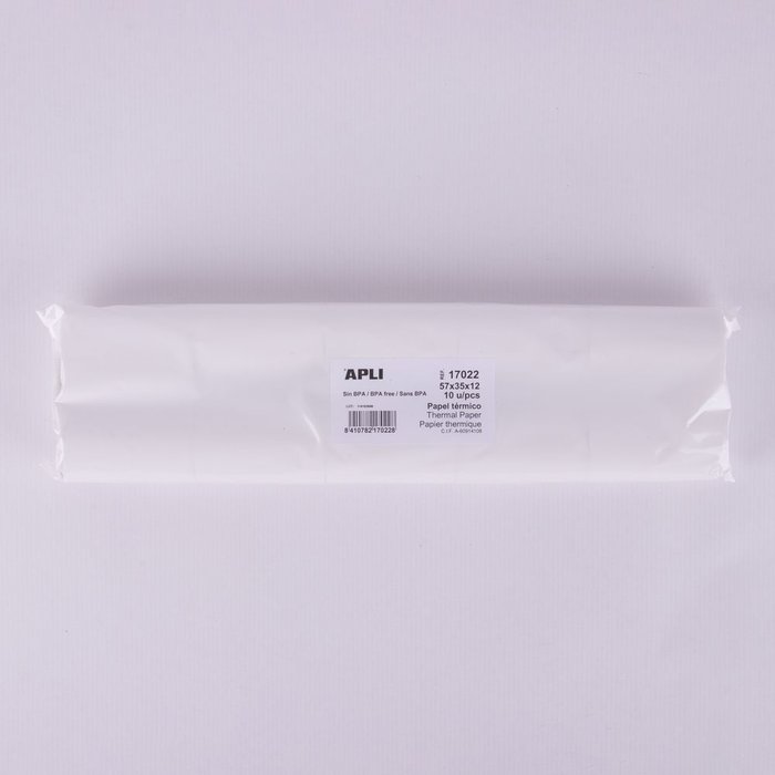 ROLLO PAPEL TERMICO 57 X 35 X 12 MM | 10 UNIDADES | (APLI) Imagen principal del producto