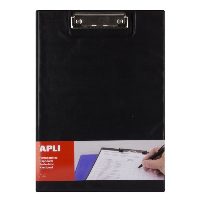 CLIPBOARD CON SOLAPA NEGRO A4 | 1 UNIDADES | (APLI) Imagen principal del producto