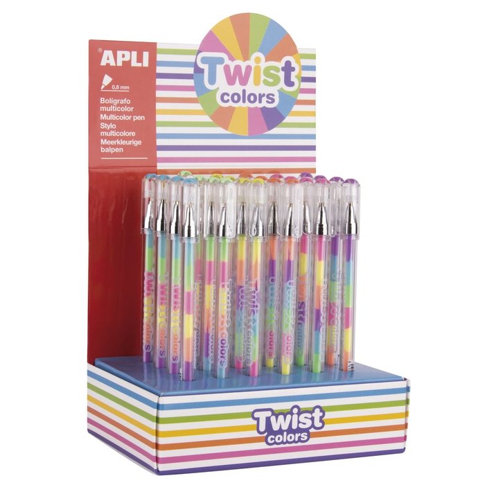 BOLIGRAFO GEL TWIST COLORES SURTIDOS | 24 UNIDADES | (APLI)