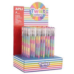 BOLIGRAFO GEL TWIST COLORES SURTIDOS | 24 UNIDADES | (APLI)