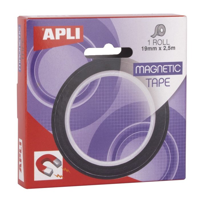 CINTA ADHESIVA MAGNETICA 19 MM X 2,5 M | 1 UNIDADES | (APLI) Imagen principal del producto