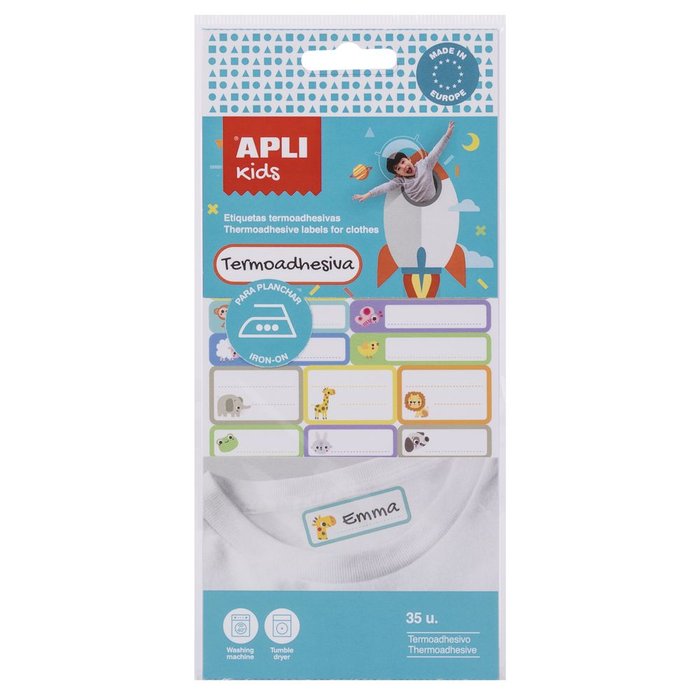 ETIQUETAS TEXTIL TERMOADHESIVAS BLISTER 35 UDS | 1 UNIDADES | (APLI)