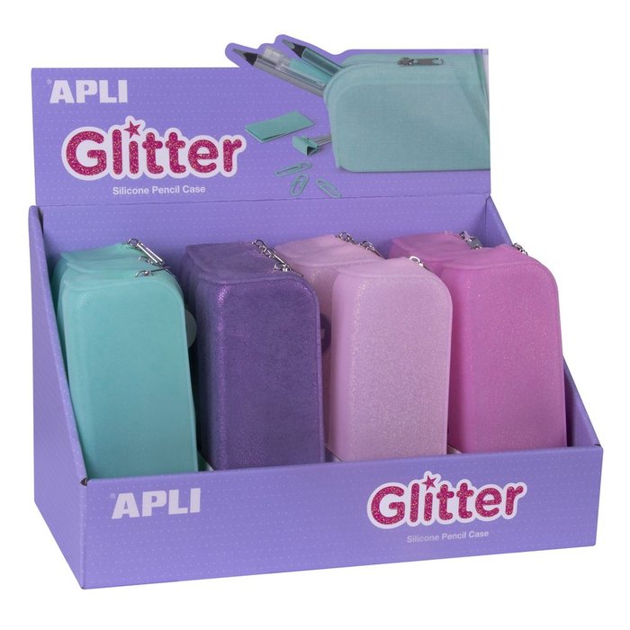 ESTUCHE SILICONA GLITTER 12 UNDADES | APLI DISEÑO
