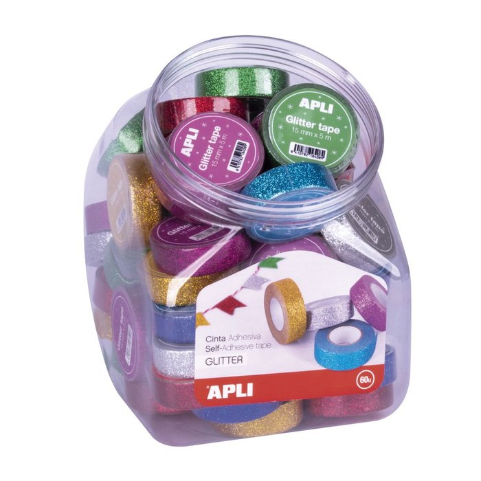 CINTAS ADHESIVAS GLITTER | 8 UNIDADES | (APLI MANUALIDADES) Imagen principal del producto