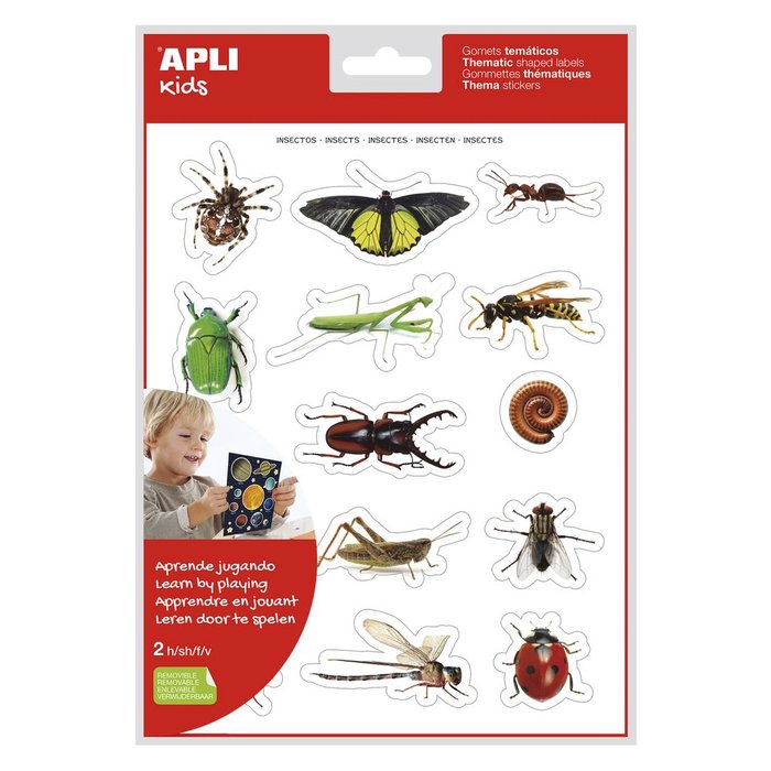BOLSA GOMETS TEMATICOS REALISTAS INSECTOS 2 HOJAS | APLI | 1 UNIDAD | 8410782187318