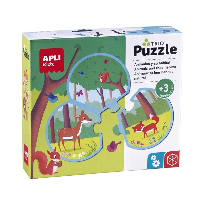 Puzzle Trio Animales y Su Hábitat 24 Piezas APLI Juegos Imagen principal del producto