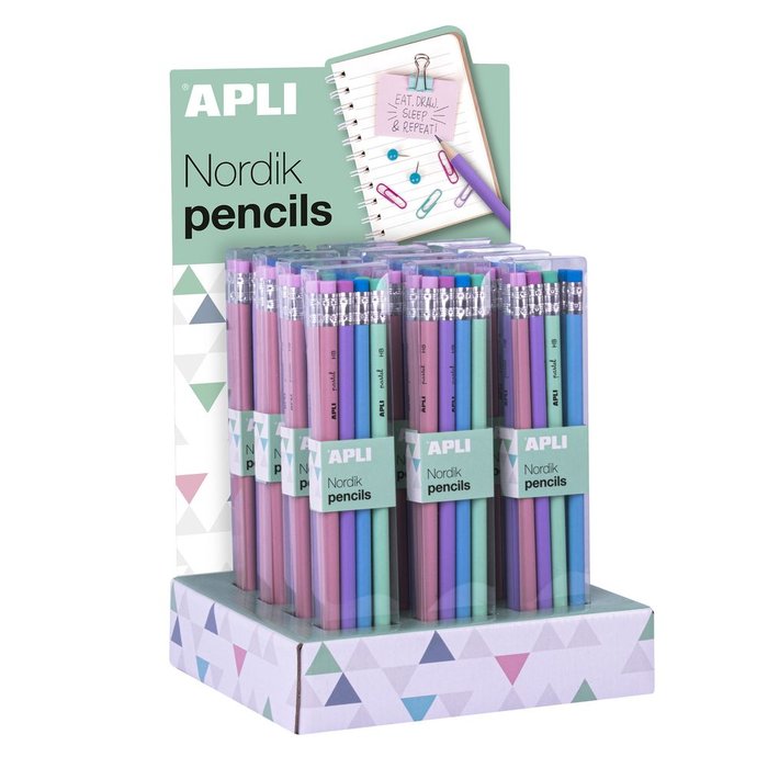 PACK 8 LAPICES CON GOMA NORDIK 12 UNIDADES | 12 UNIDADES | (APLI DISEÑO)