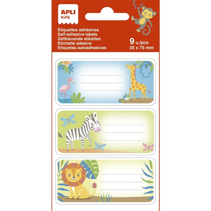 BOLSA 9 ETIQUETAS NOMBRES SABANA 81X36MM | APLI | ENVASE 5 UDS. UNIDAD | 8410782190189