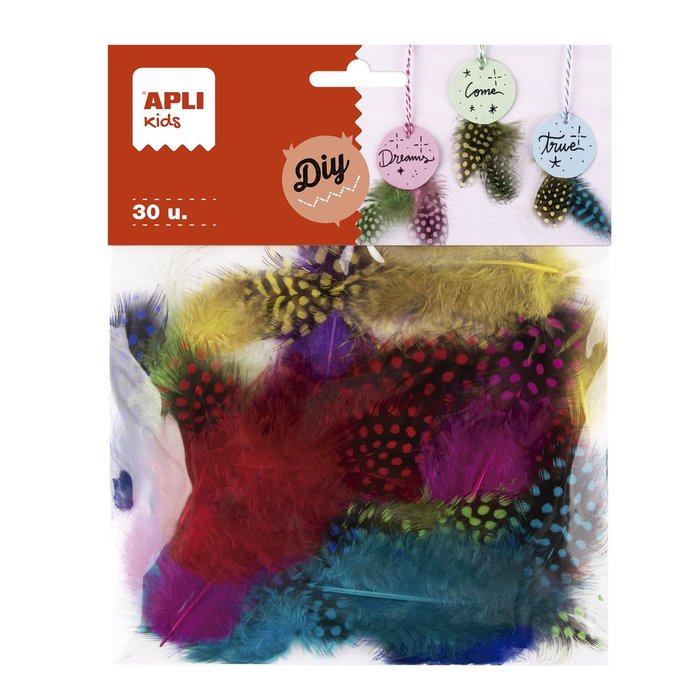 Blister 30 Plumas Decorativas Surtidas Apli Manualidades Imagen principal del producto