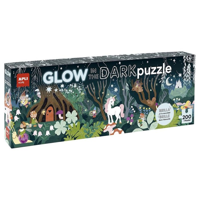 PUZLE INFANTIL GLOW IN THE DARK BOSQUE MAGICO 200 PIEZAS | APLI JUEGOS | 1 UNIDAD | 8410782196921 Imagen principal del producto