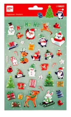 BLISTER PEGATINAS PAPA NOEL ADVIENTO 1 HOJA | APLI MANUALIDADES | ENVASE 5 UDS. UNIDAD | 18410782198236 Imagen principal del producto