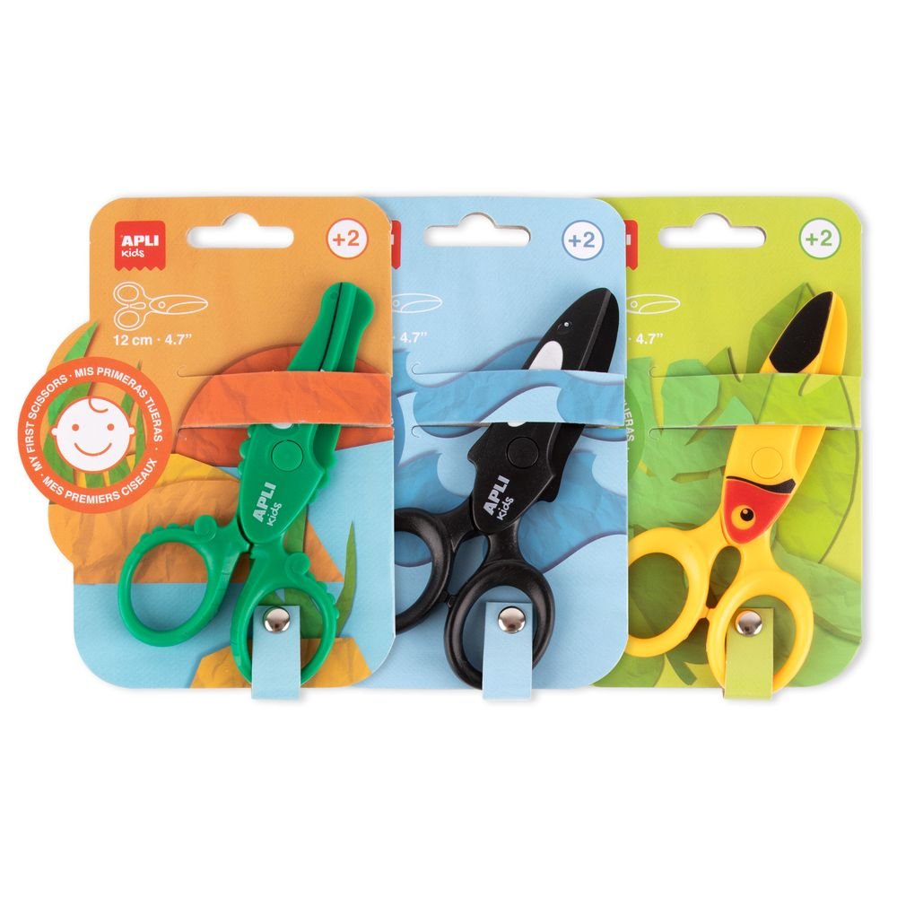 Tijeras preescolares Apli animales 12 cm - Expositor 18 unidades