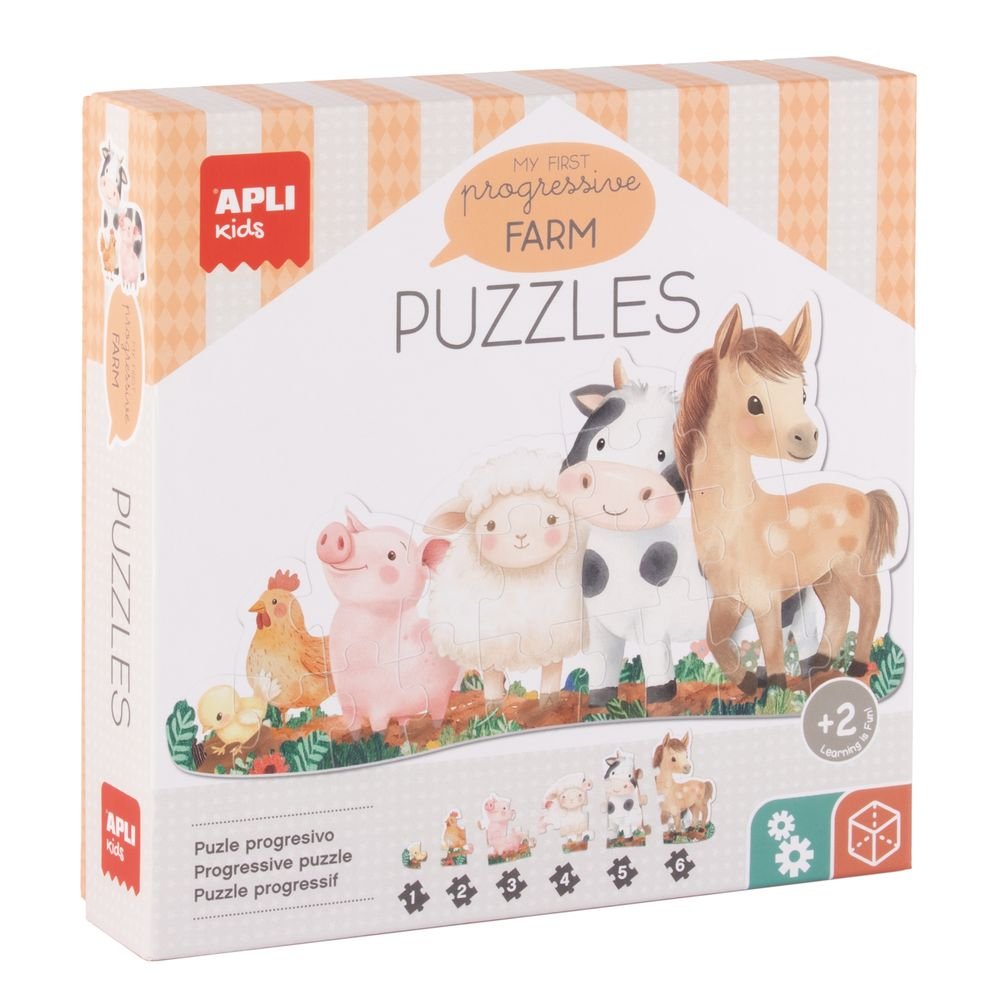 JUEGO PUZZLE PROGRESIVO INFANTIL MY FIRST FARM ANIMALS | APLI JUEGOS | 1 UNIDAD | 8410782201236 Imagen principal del producto