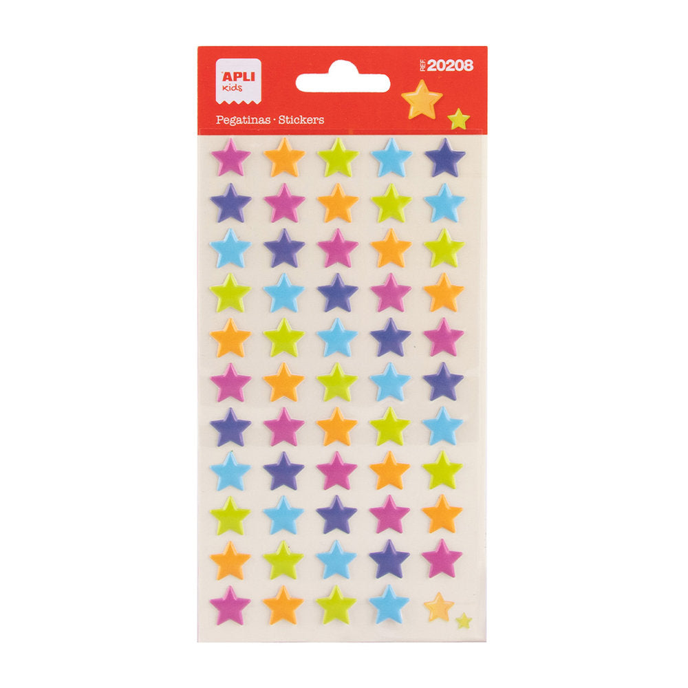 BLISTER PEGATINAS ESTRELLAS PASTEL 1 HOJA | APLI MANUALIDADES | ENVASE 5 UDS. UNIDAD | 18410782202087