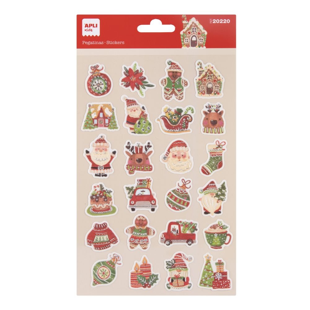 BLISTER PEGATINAS NAVIAD XMAS PAPA NOEL 1 HOJA | APLI MANUALIDADES | ENVASE 5 UDS. UNIDAD | 18410782202209 Imagen principal del producto