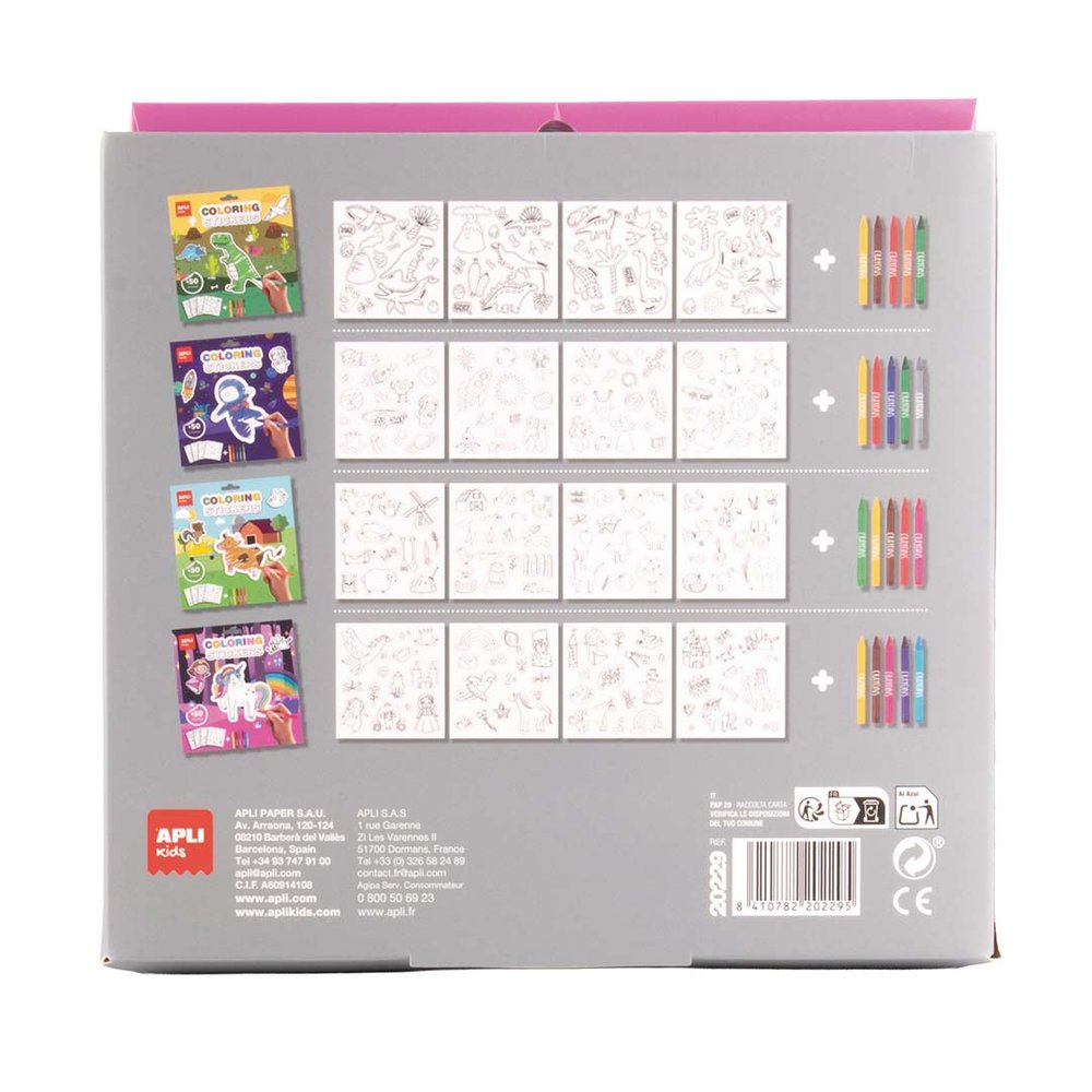 Expositor 12 sets pegatinas coloreables Apli