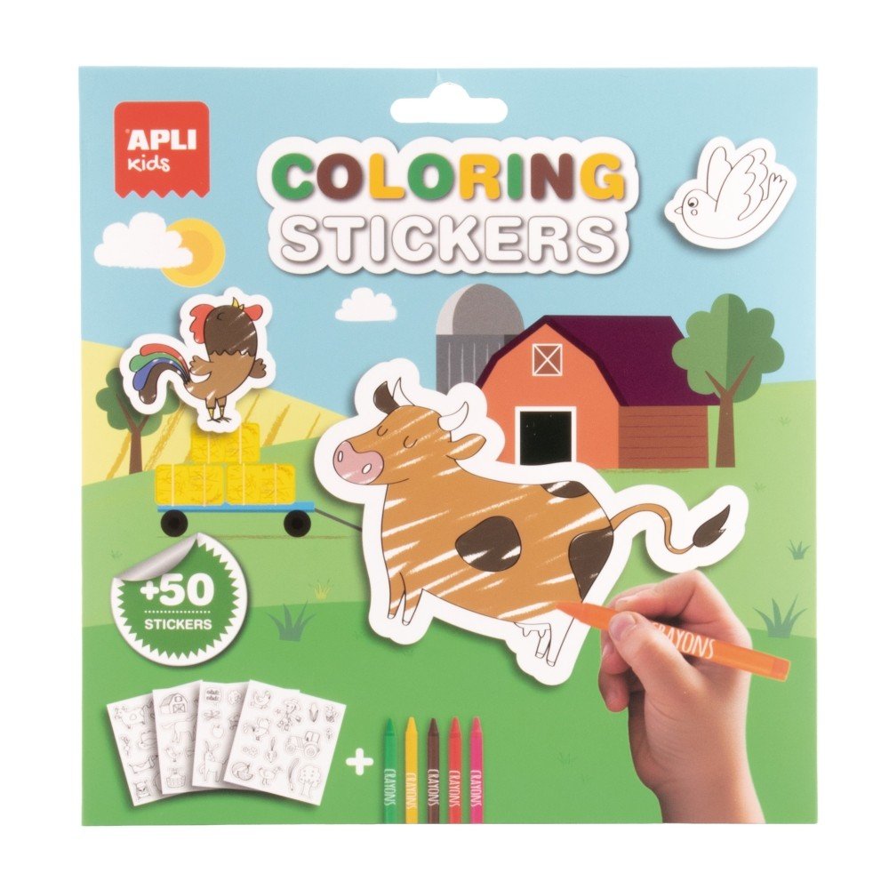 Set Pegatinas Coloreables Granja - Apli Juegos