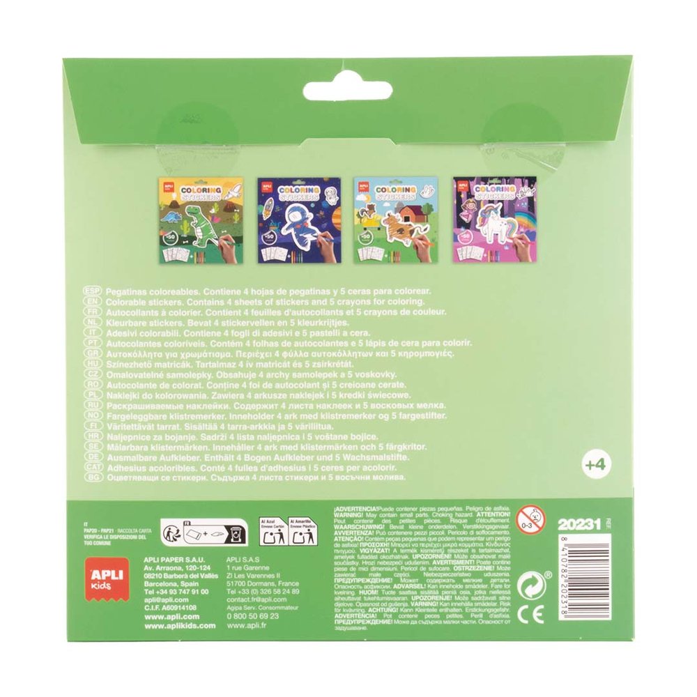 Set Pegatinas Coloreables Granja - Apli Juegos