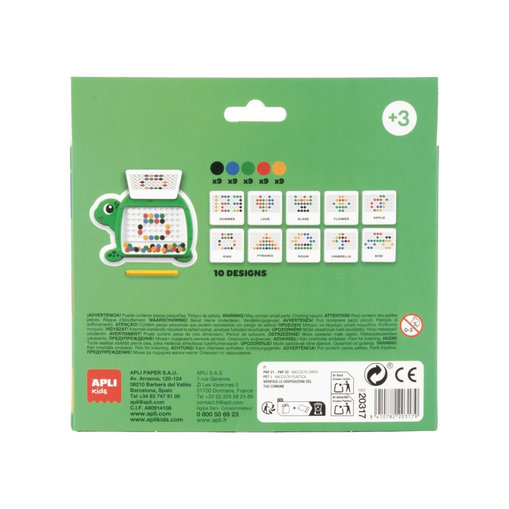 Mini pizarras magnéticas Dots Animales, pack 9 unidades