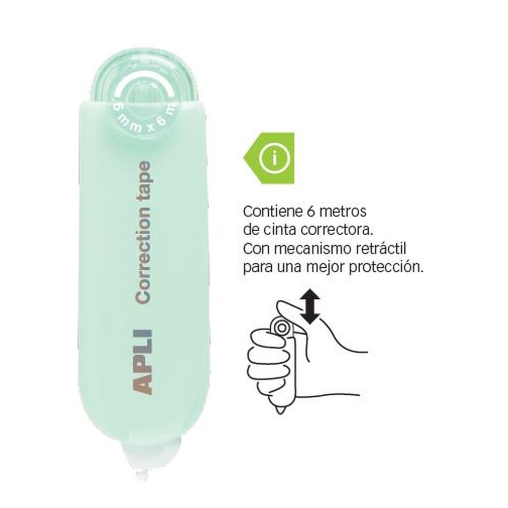 Expositor 18 cintas correctoras retráctiles 5mm APLI