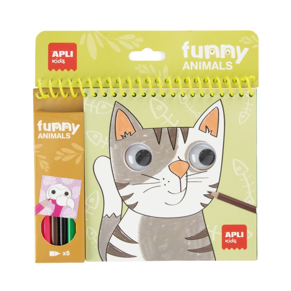 Bloc colorear Funny Animals 20 hojas APLI Juegos
