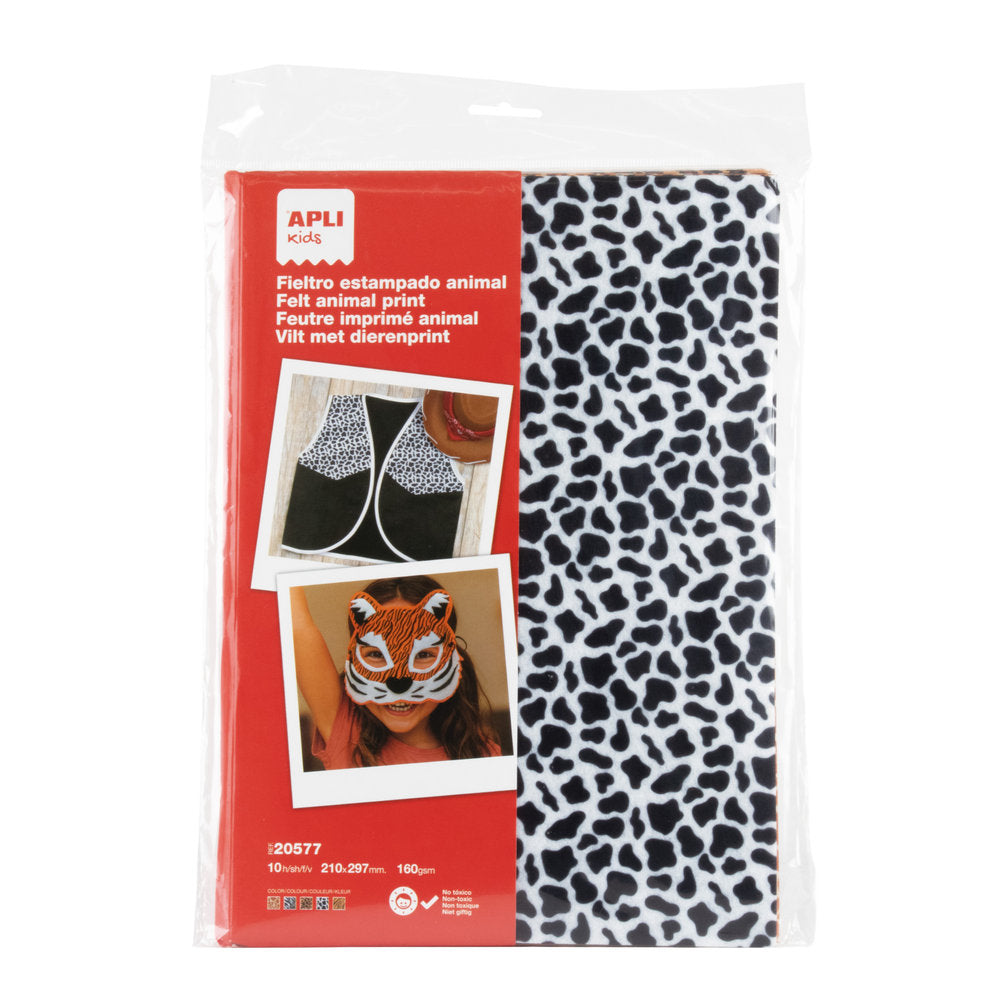 Blister 10 Hojas Fieltro Animal Surtido APLI Imagen principal del producto