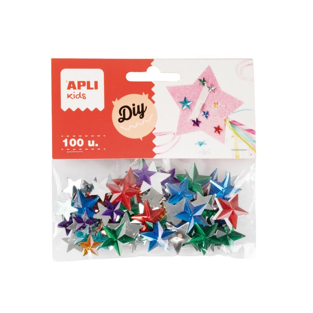 Diamantes estrellas adhesivas 100 unidades - Apli (Pack 5 uds)
