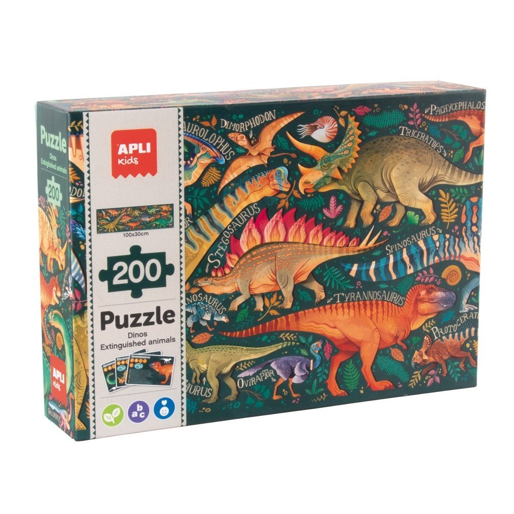 Puzle Animales Extinguidos Dinosaurios 200 piezas Apli