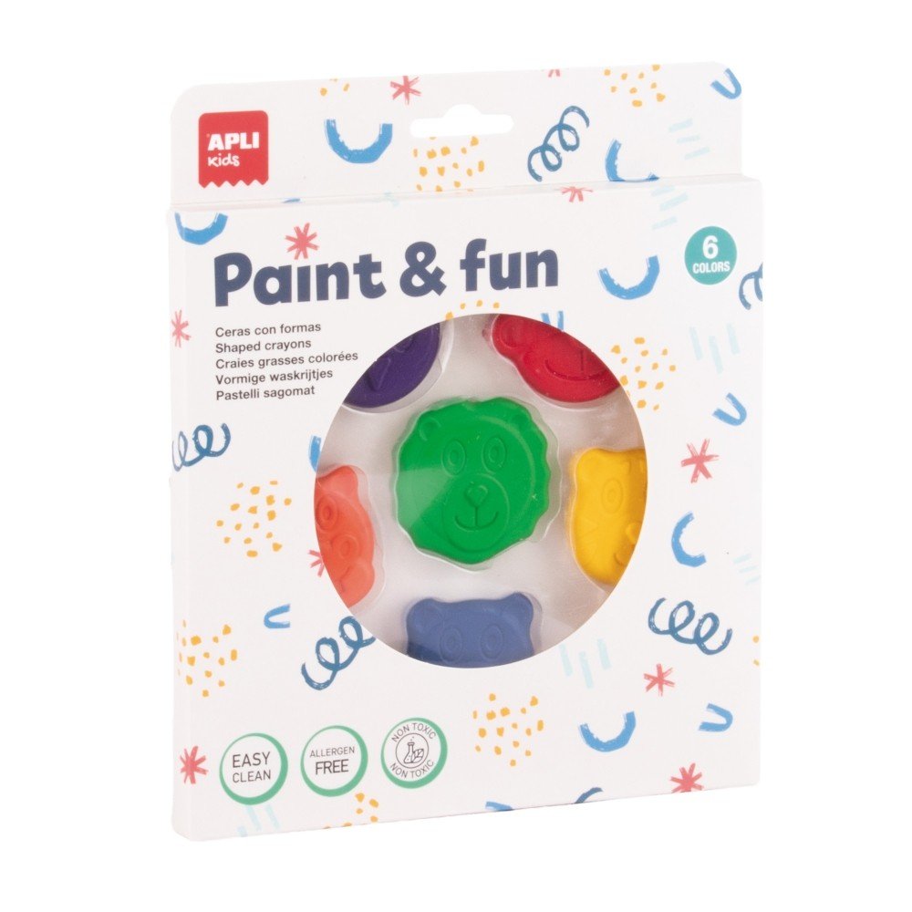 Ceras con forma de animales Apli Kids, pack 6 unidades
