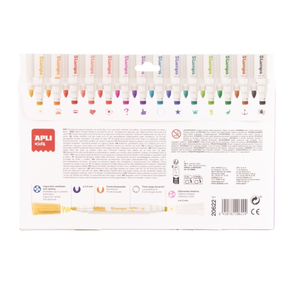 Rotuladores Stamps 14 colores APLI
