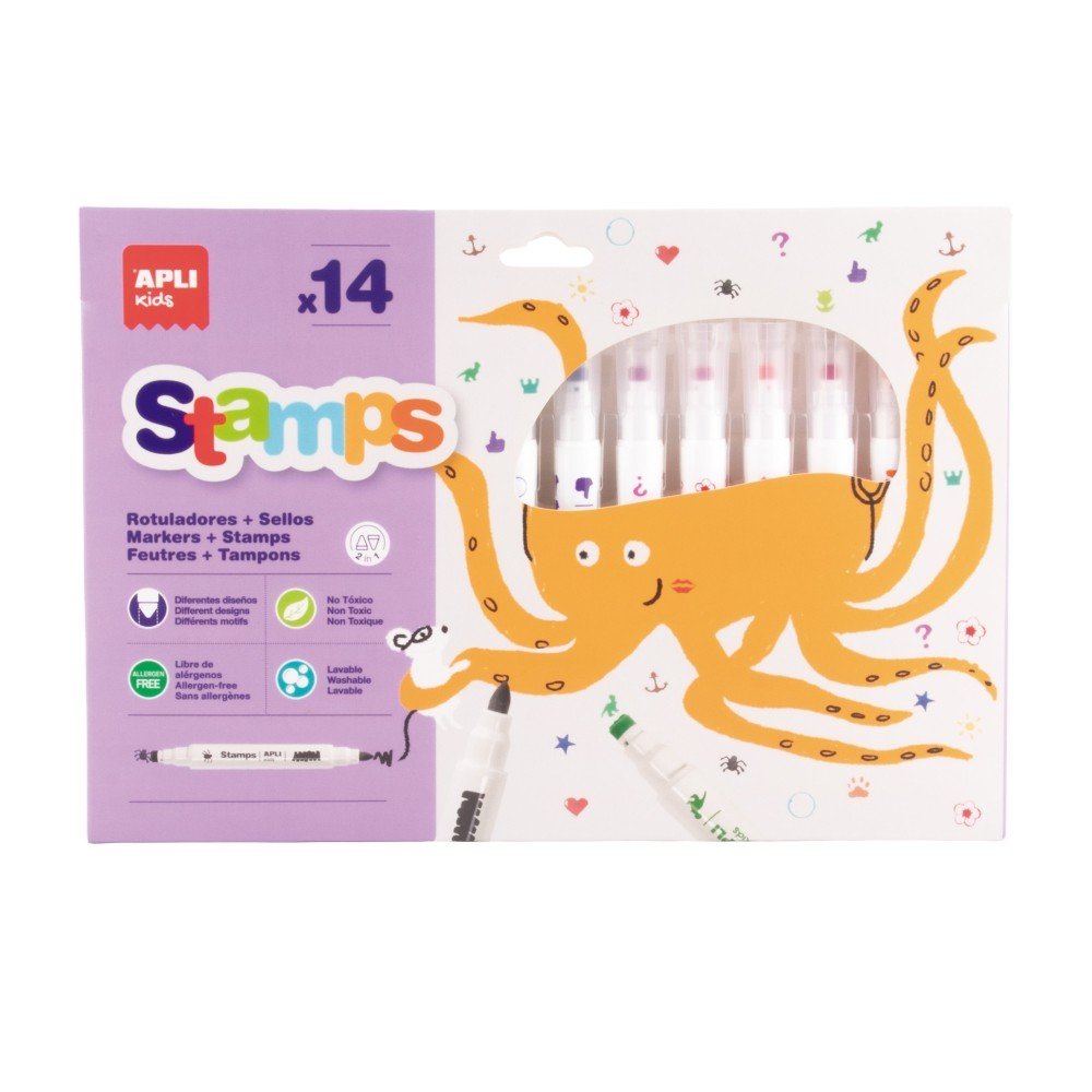 Rotuladores Stamps 14 colores APLI