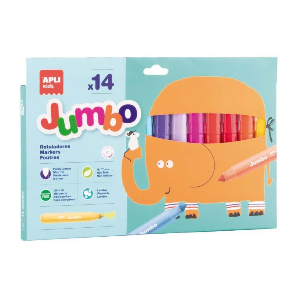 Rotuladores Jumbo 14 colores Apli Manualidades