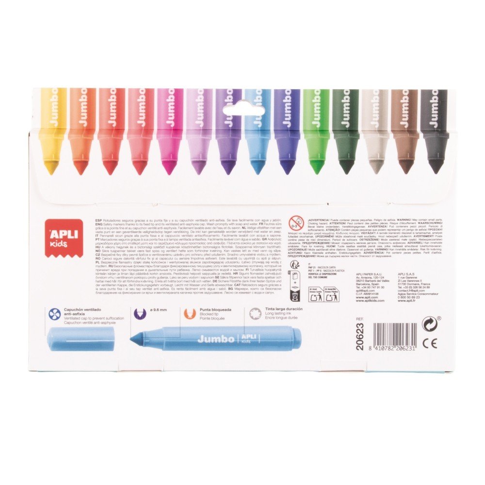 Rotuladores Jumbo 14 colores Apli Manualidades