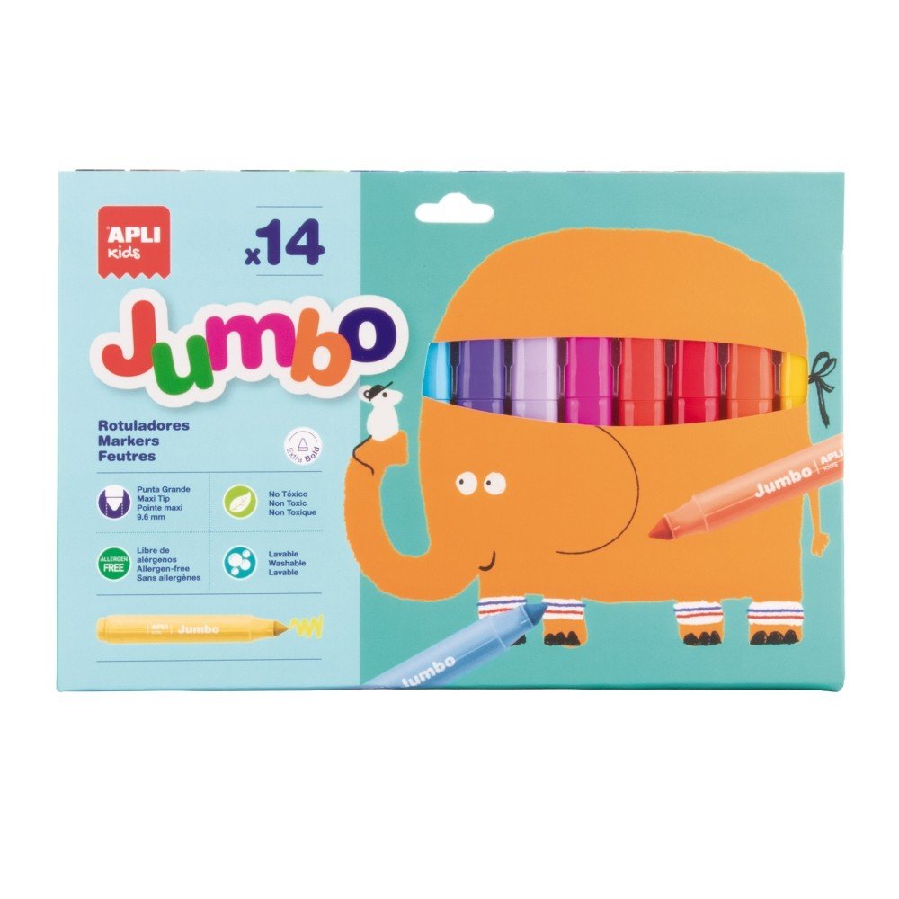 Rotuladores Jumbo 14 colores Apli Manualidades