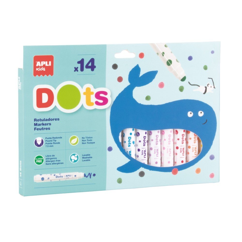 Rotuladores Dots 14 colores APLI Kids