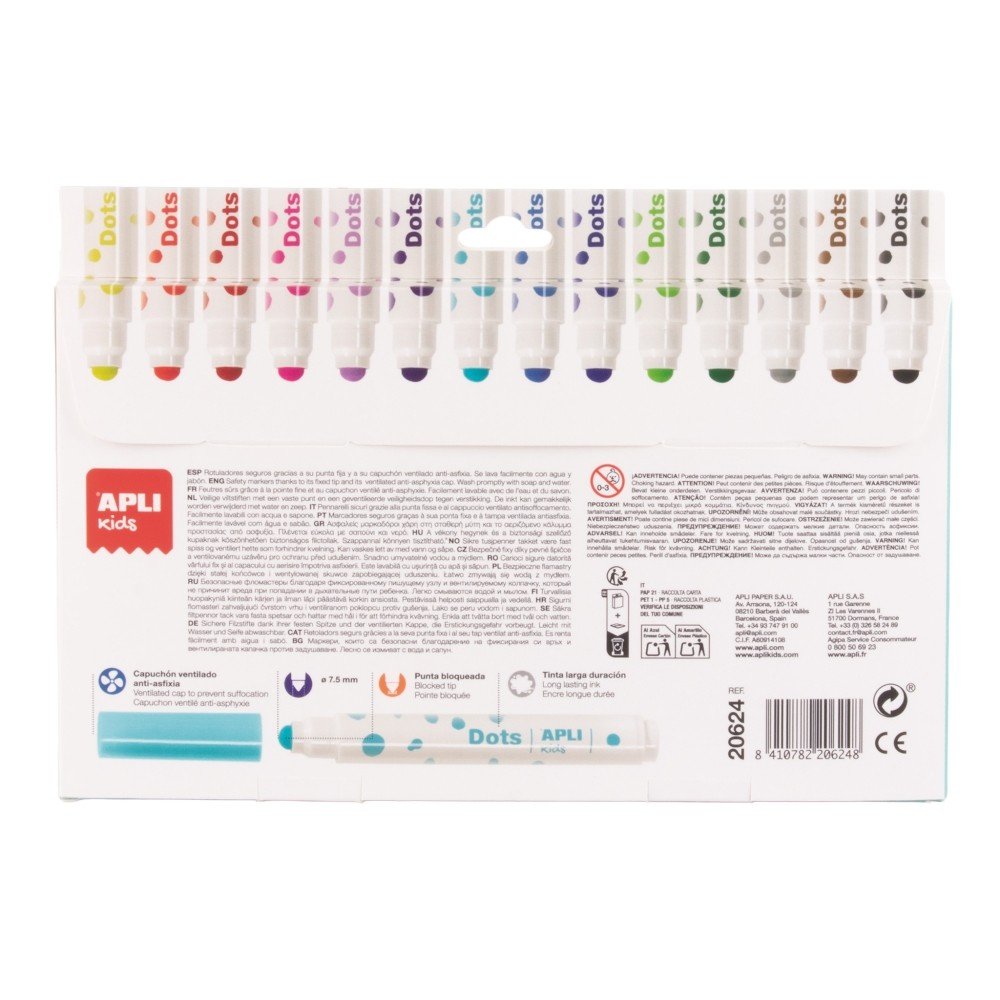 Rotuladores Dots 14 colores APLI Kids