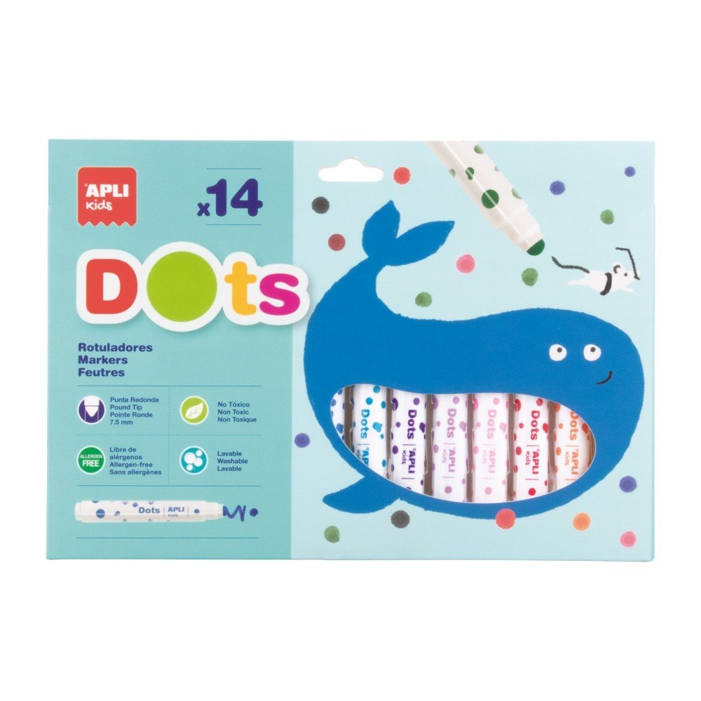 Rotuladores Dots 14 colores APLI Kids