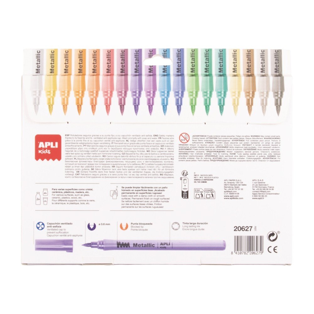 Rotuladores Metallic 18 colores - APLI