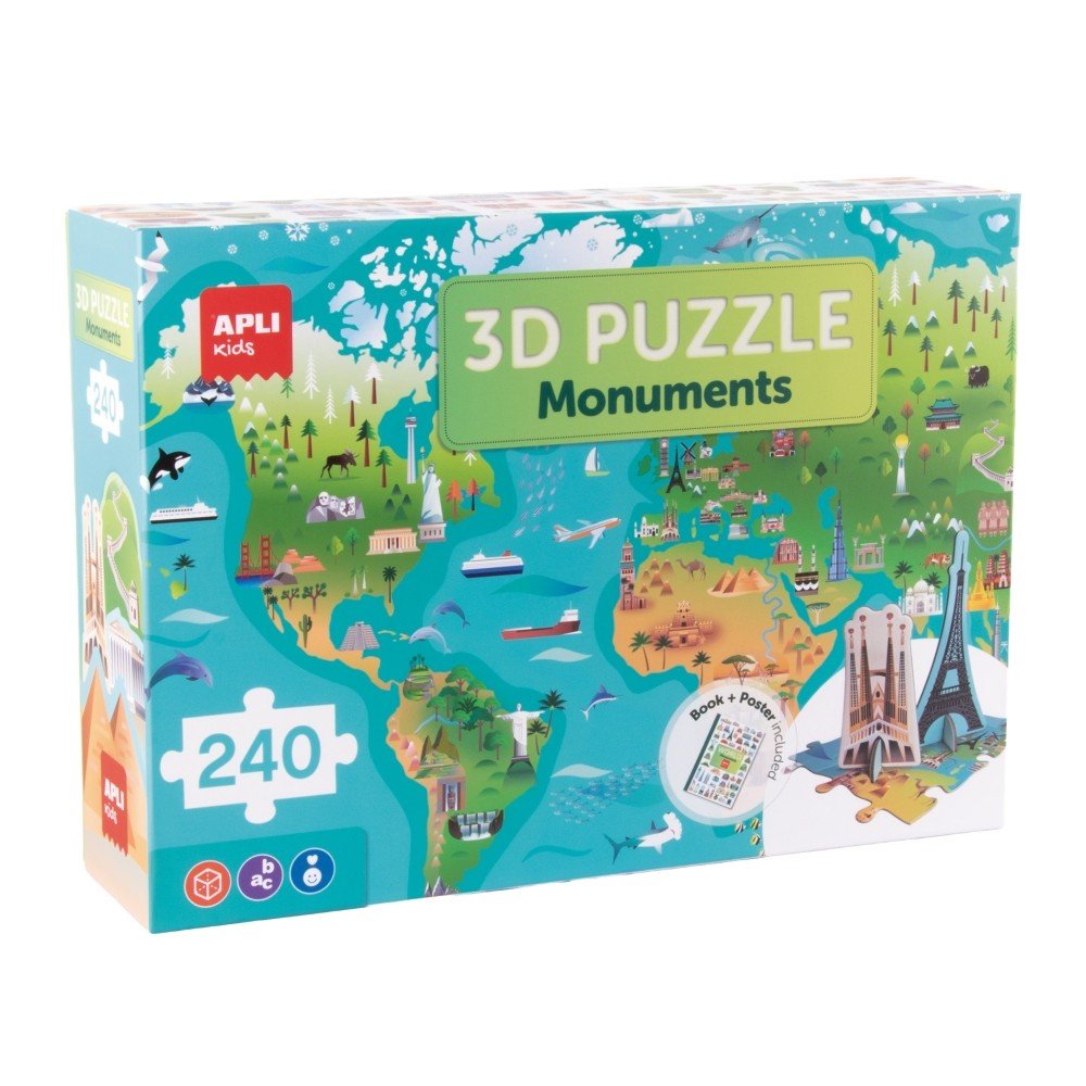 Puzle Monumentos del Mundo 3D 240 piezas Apli Juegos