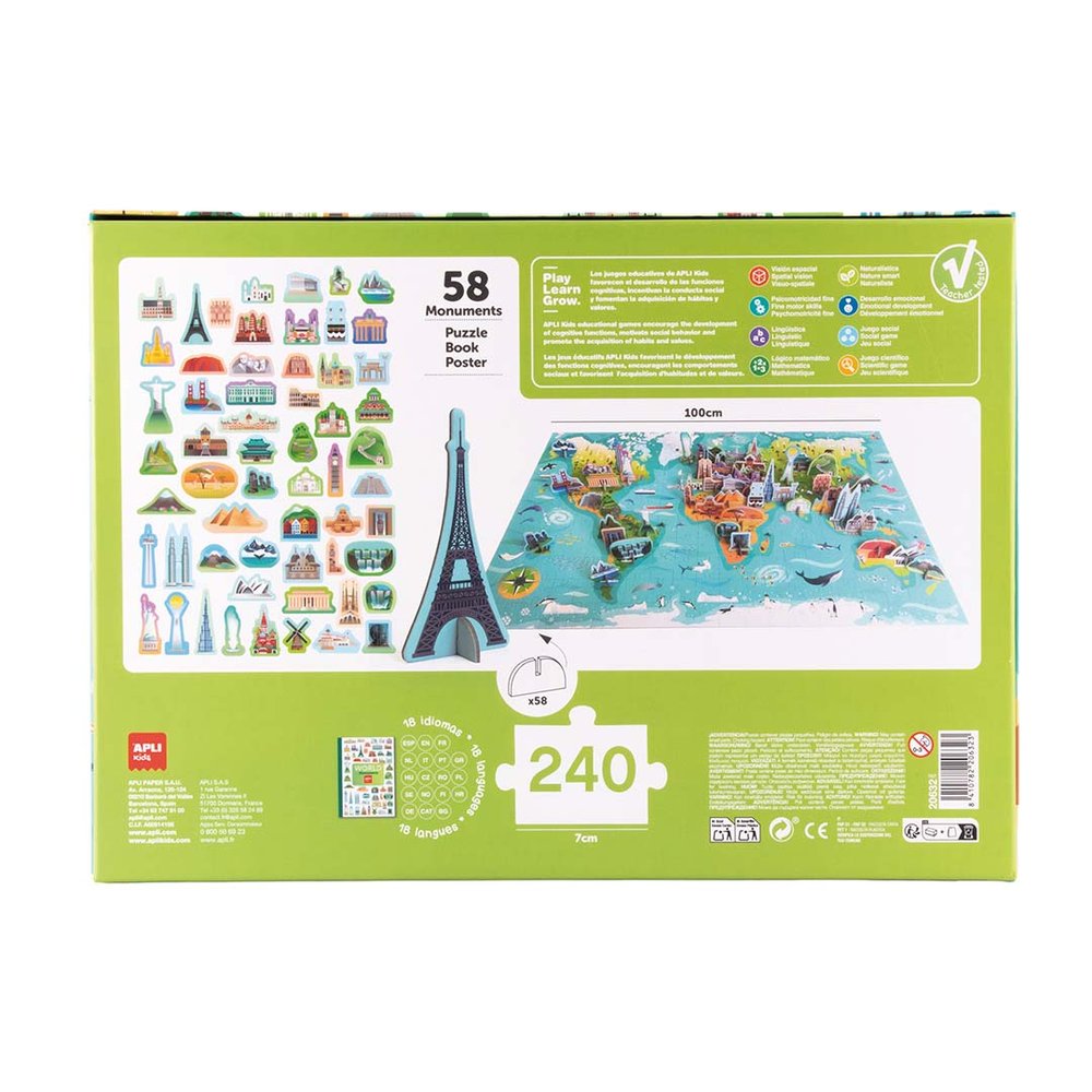 Puzle Monumentos del Mundo 3D 240 piezas Apli Juegos