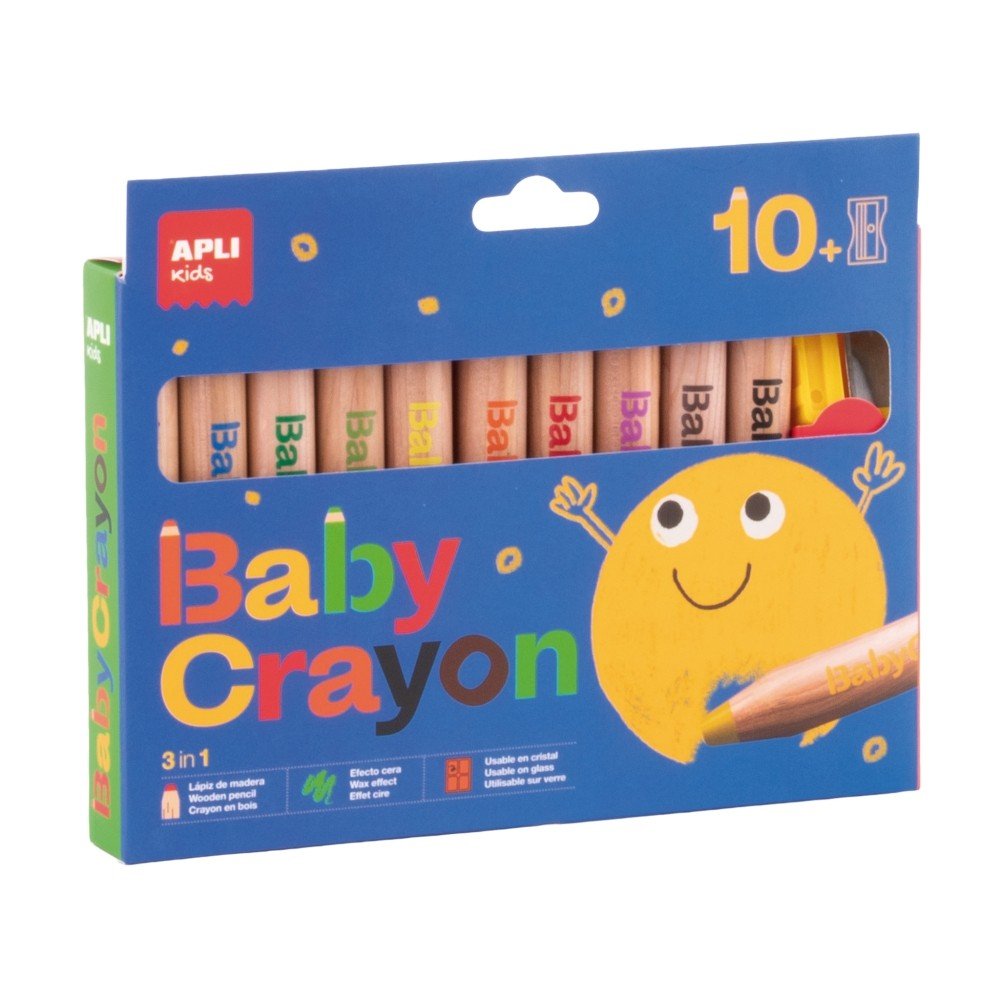 Baby Crayon lápices gruesos 10 colores APLI
