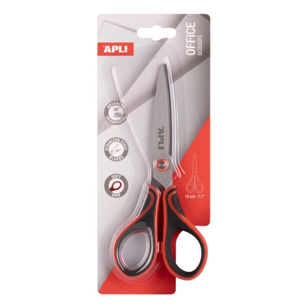 Tijera oficina 18 cm soft grip Apli Imagen principal del producto