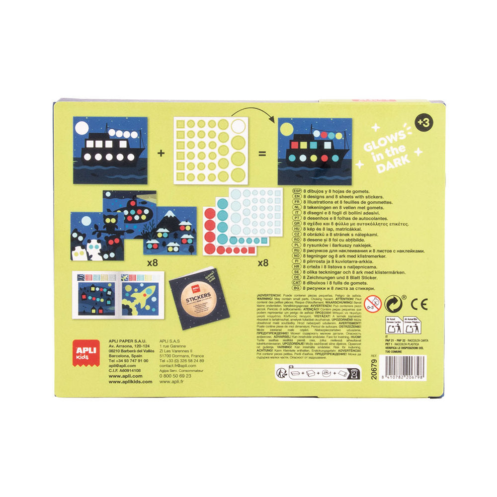 Juego de gomets Glow in the Dark Tren | Apli Juegos