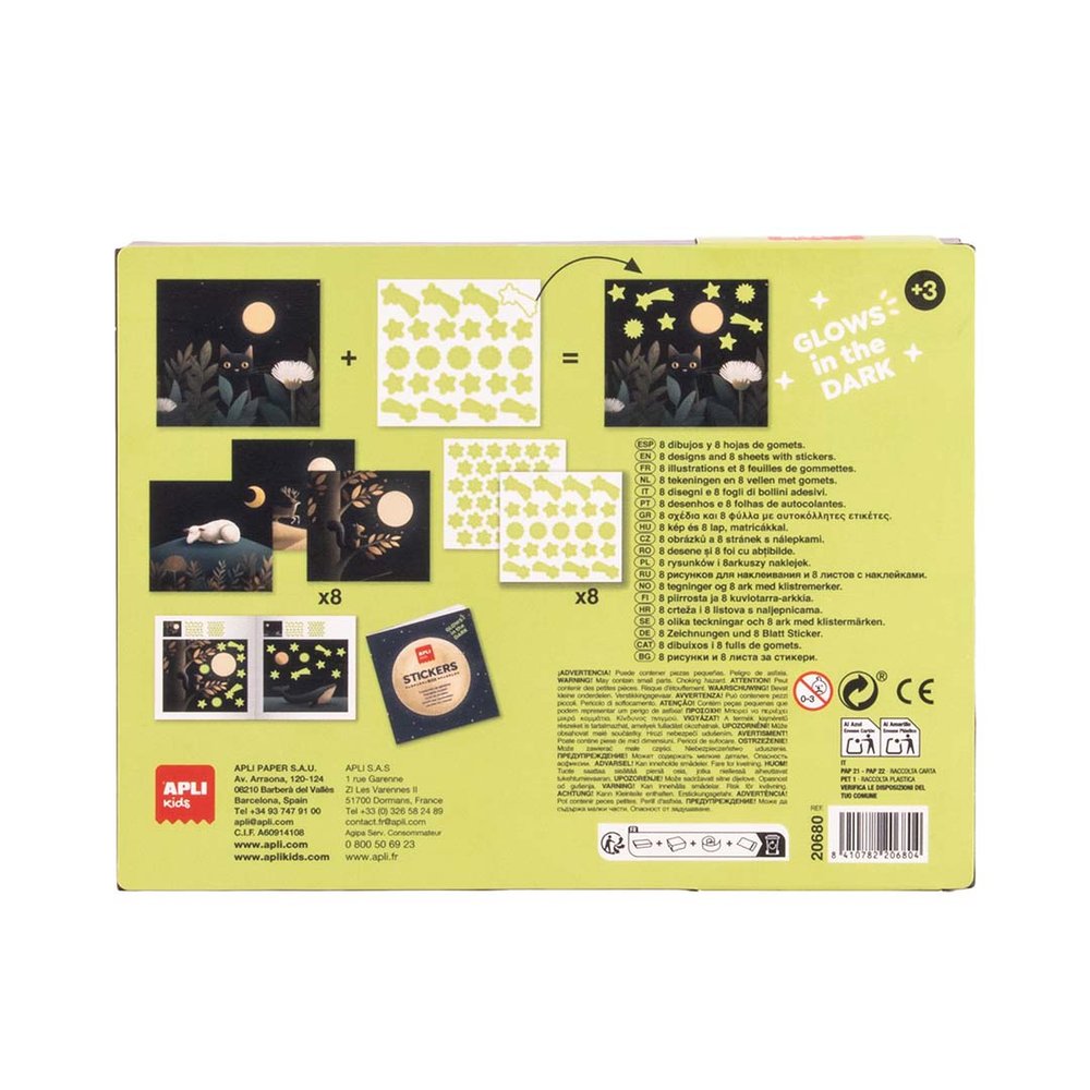 Juego de stickers Glow in the Dark Oso - Apli Juegos