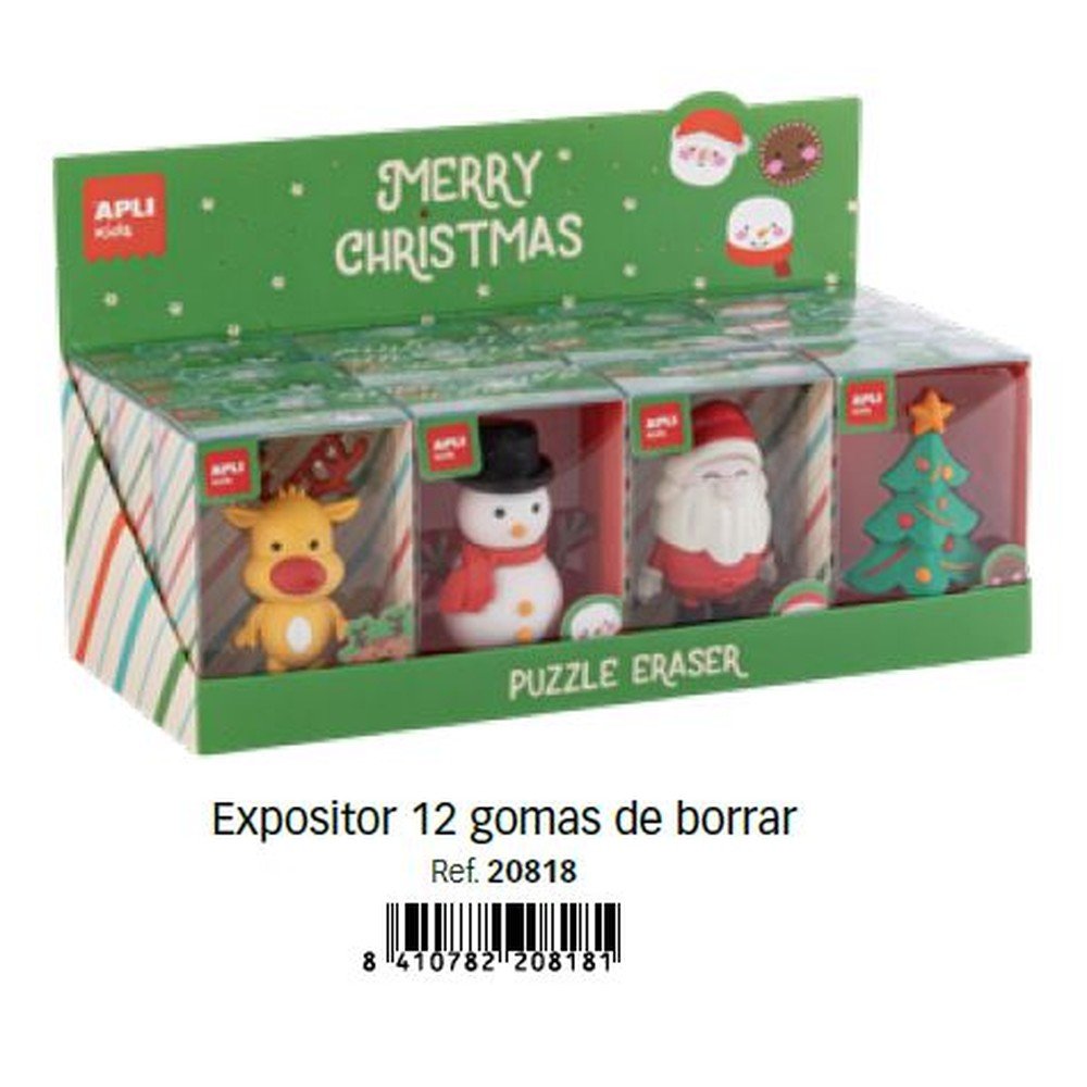Expositor 12 gomas borrar navidad maxi Apli