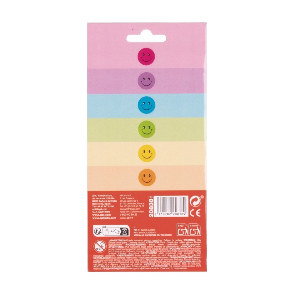 Pegatinas Smiley surtidas APLI - Pack 5 unidades