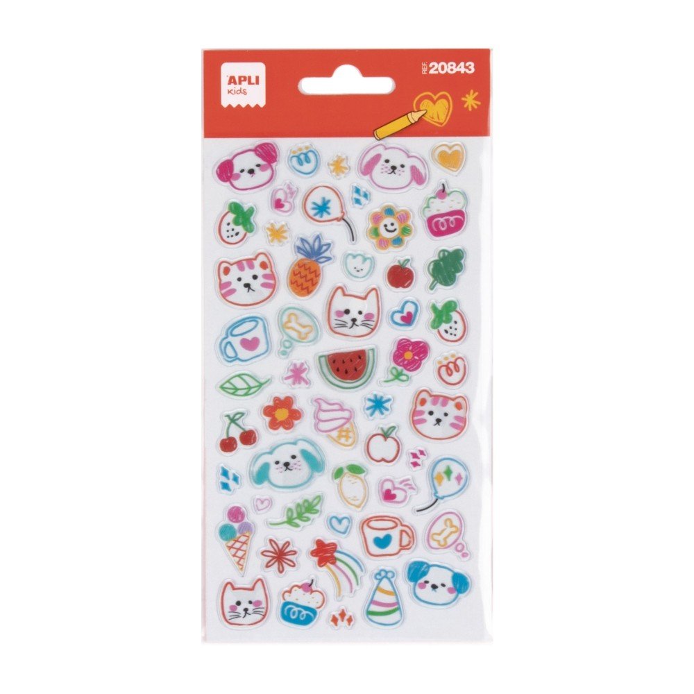 Pegatinas Dibujos APLI, pack de 5 hojas