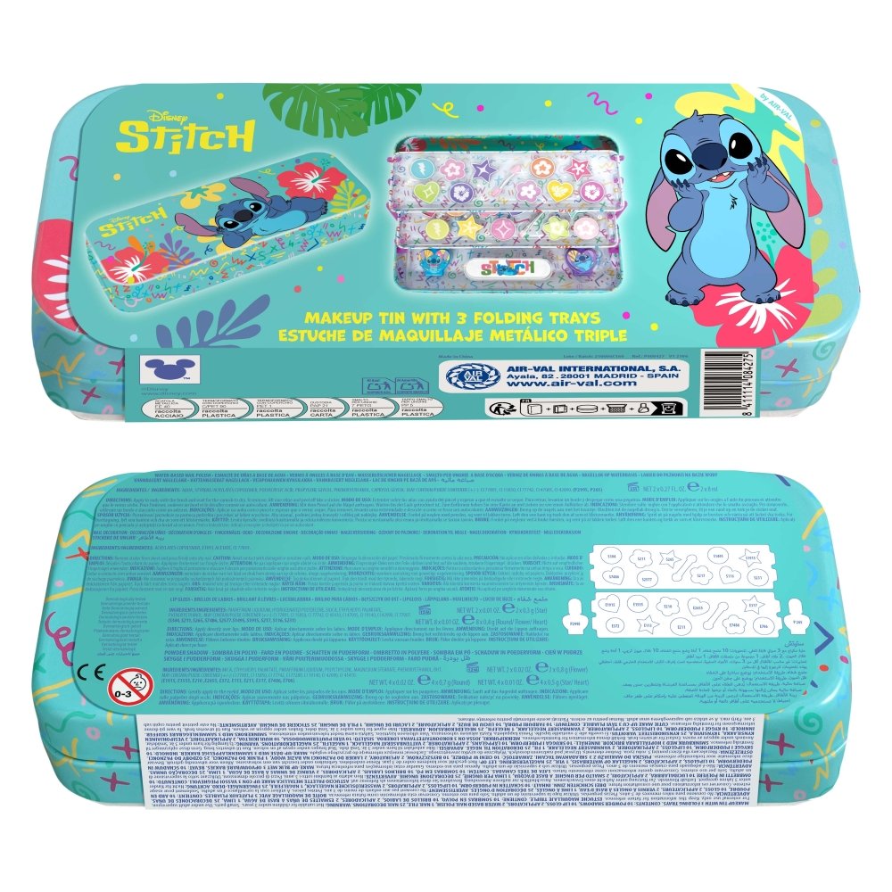 Estuche metálico de maquillaje triple Stitch Airval